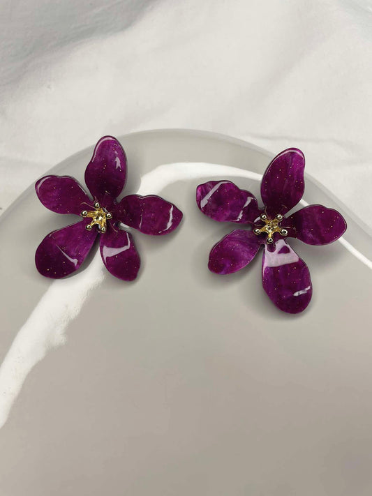 Lily Flower Earrings (bordeaux)