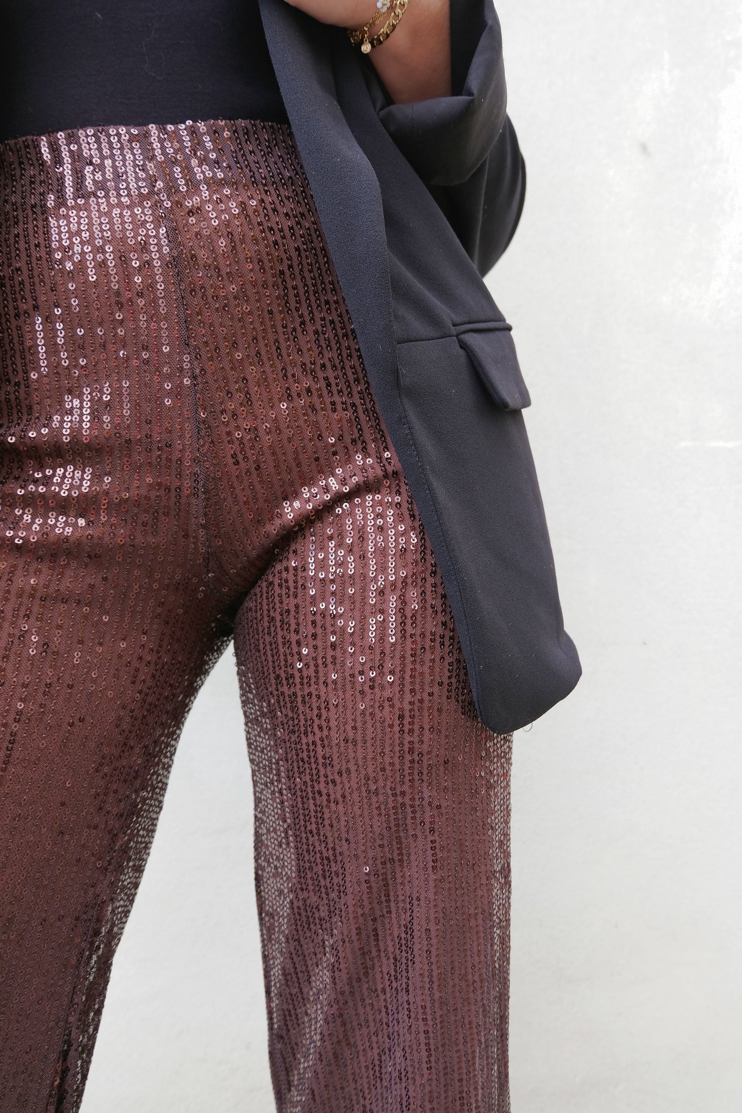 Glitter Trouser (bruin)