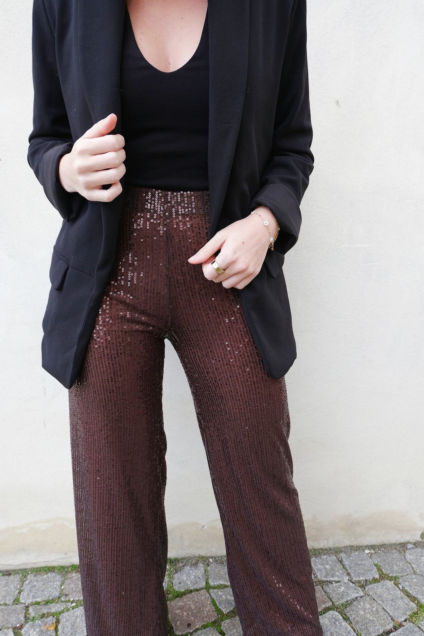 Glitter Trouser (bruin)