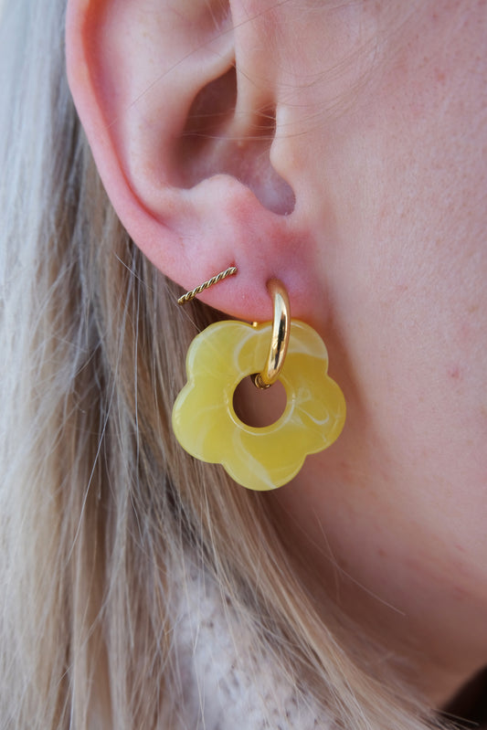 Flower Earrings (geel)