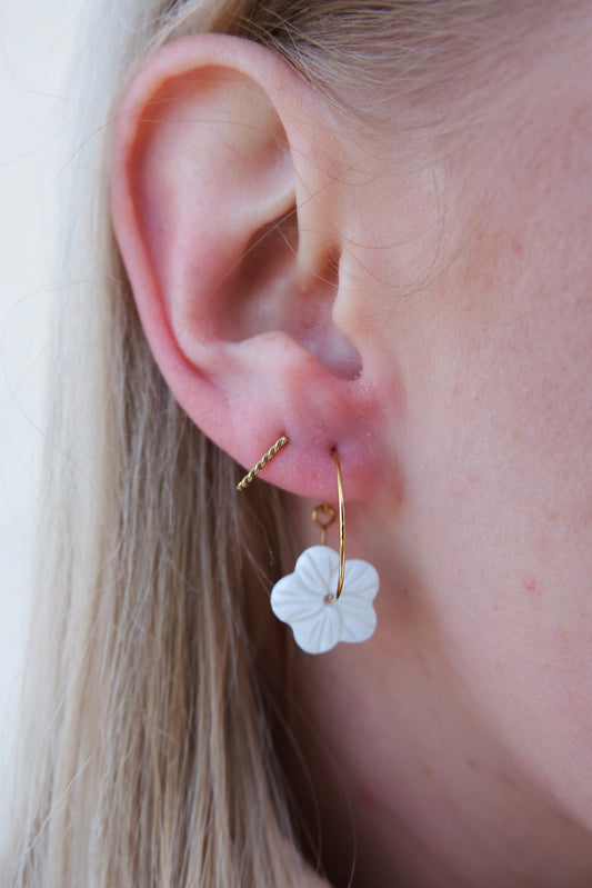 Flower Earrings (wit)