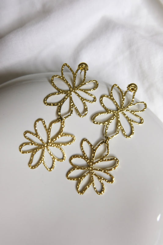 Gold Flower Earrings