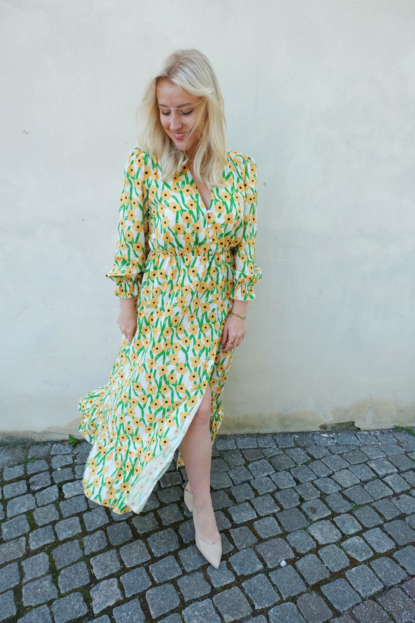 Maxi Floral Dress - Geel