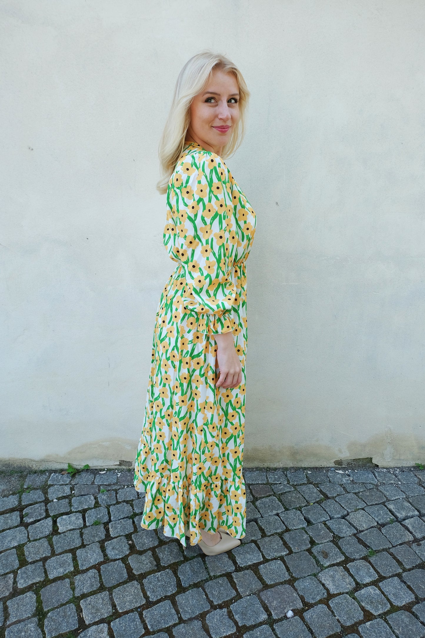 Maxi Floral Dress - Geel