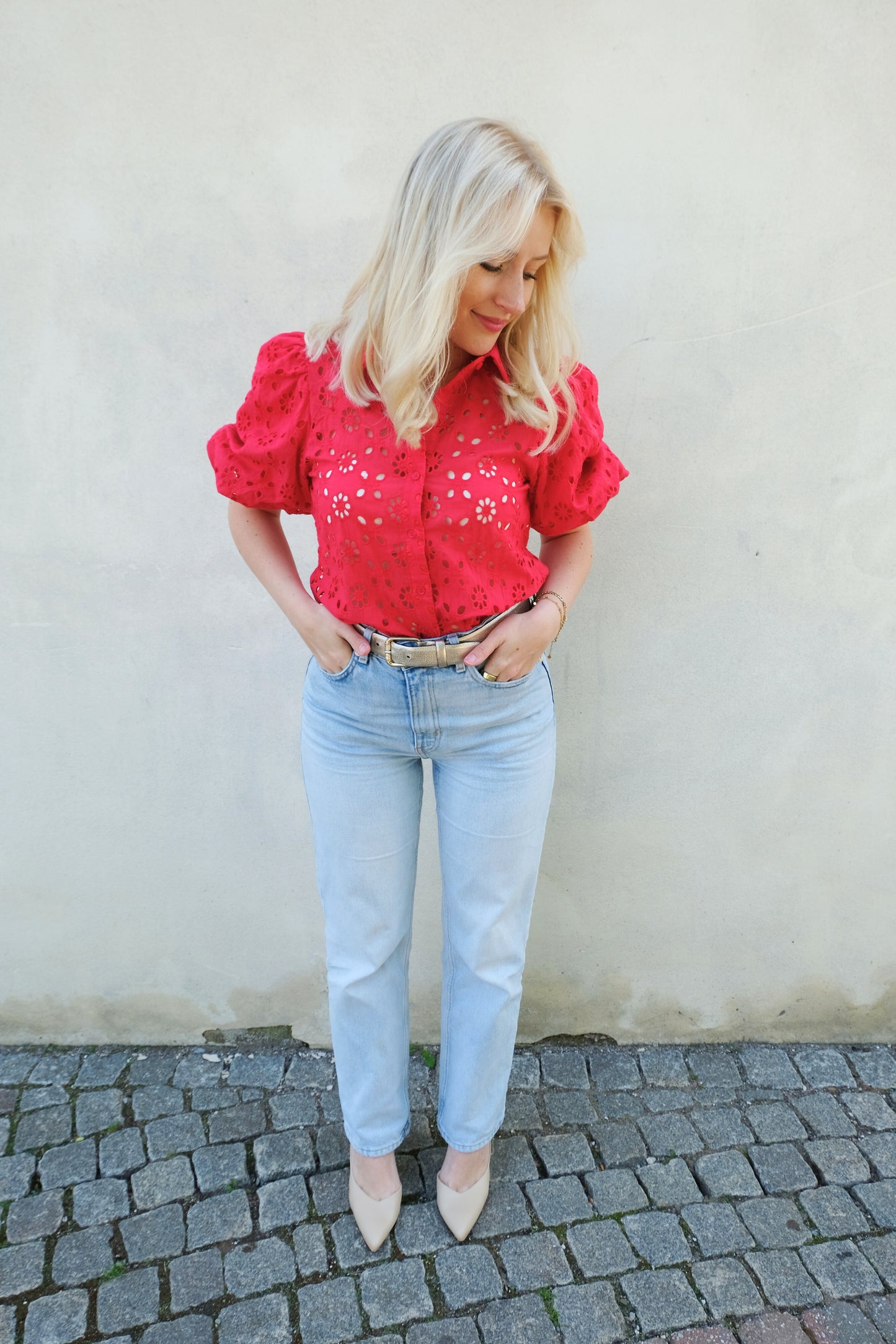 Red Crochet Blouse