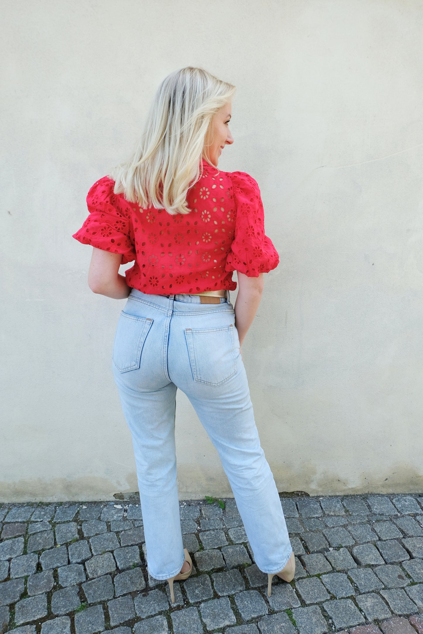 Red Crochet Blouse