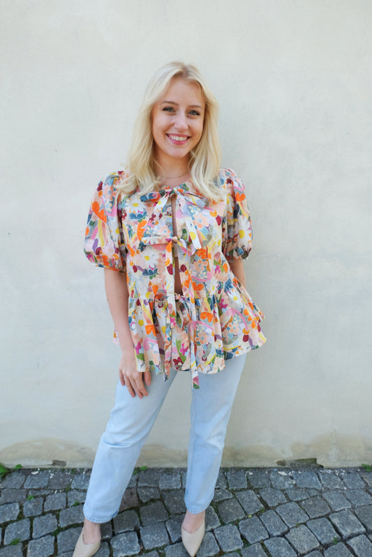 Floral Ribbon Blouse