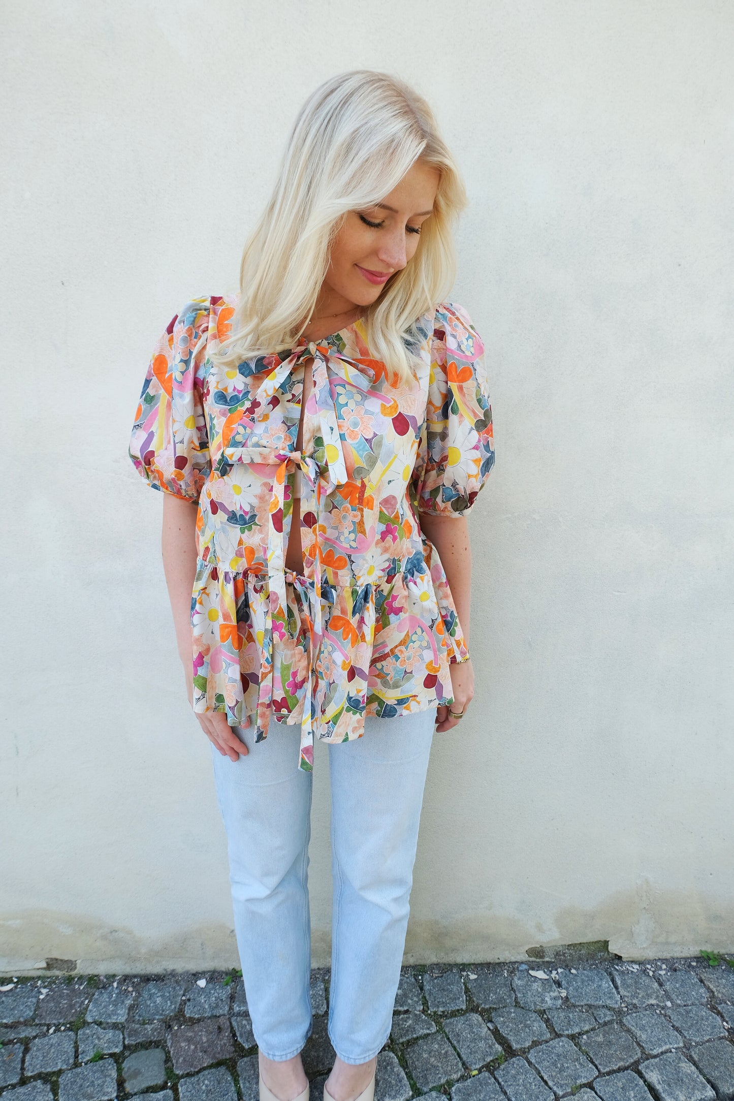 Floral Ribbon Blouse