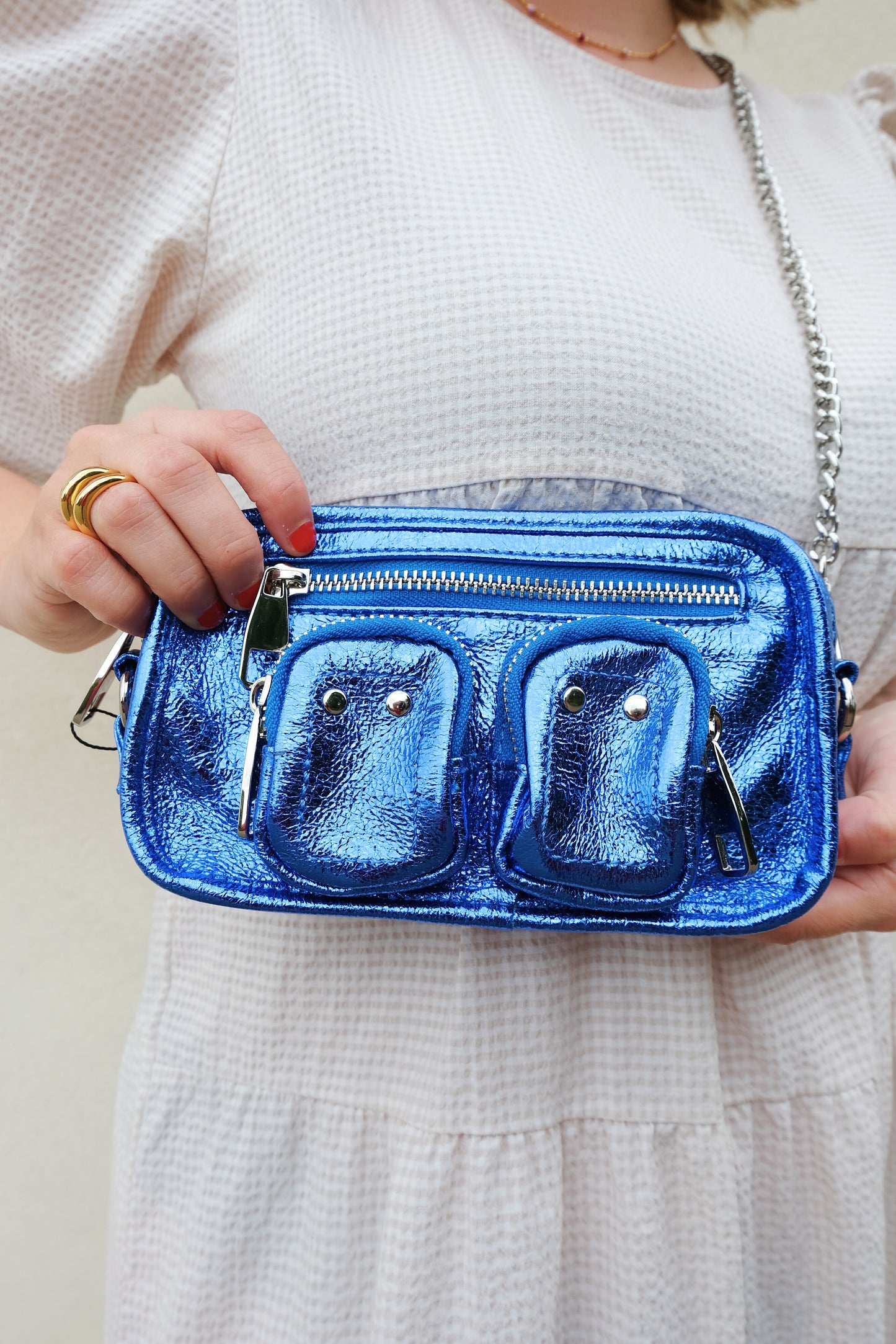 Mini Metallic Bag - Blauw