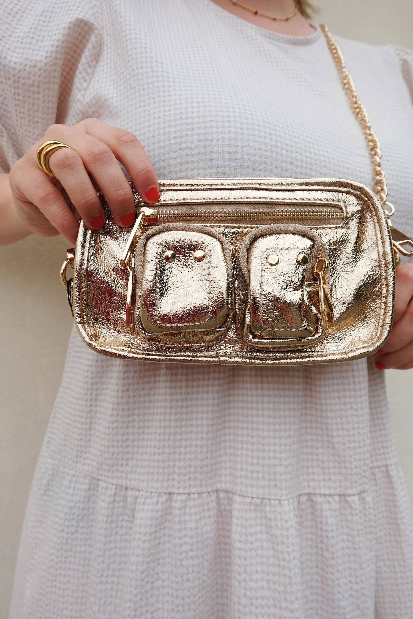 Mini Metallic Bag - Goud